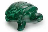 Flowery Malachite Turtle Carving - DR Congo #349300-1
